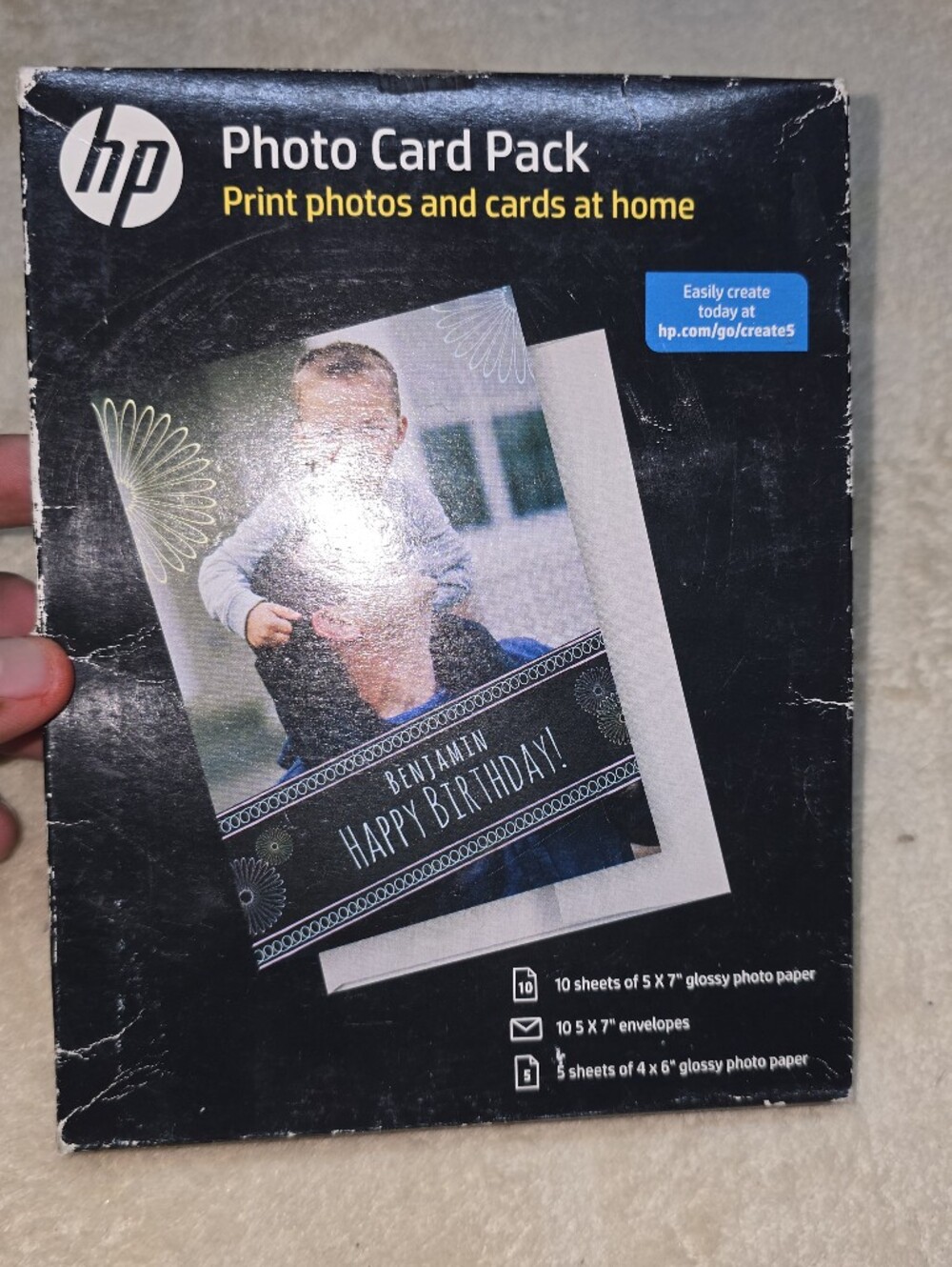 HP Photo Card Pack - 10 Sheets of 5 X 7 Glossy Photo Paper 5 Sheets of 4 X 6  Gl
